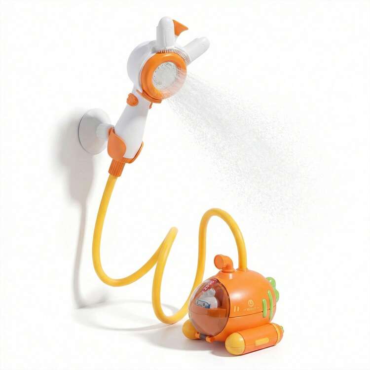 Cabezal de Ducha para Bebé,Bebé Regadera Eléctrica Portatil de Baño,Regadera De Juguete Para Niños - Submarino de Rábano Animado - Multicolor - Añade 11