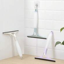 2pcs Glass Squeegee With Built-In Spray Bottle, Silicone Car Rearview Mirror & Bathroom Cleaning Scraper - A - View 1