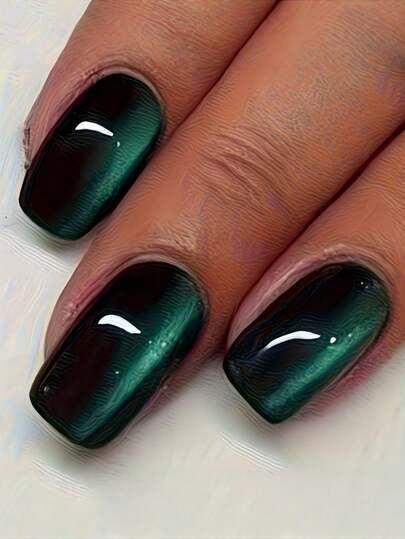 15 Sizes - 30pcs Reusable Soft Gel Cat Eye Fake Nails, Cute Glossy Shiny Bride Nail Art Tips, Fashion Accessory For Adult Ceremony, Graduation, Wedding, Party. Easy To Apply And Remove, Sweet, Elegant And Luxurious Style, Detachable Nail Stickers Suitable For Holidays, Gatherings