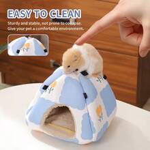 Hamster Nest, Warm Winter Bed, Small Pet Plush Hammock, Suitable For Birds, Parrots, Ferrets, Hamsters, Squirrels, Marmosets And Rabbits. - Multicolor - View 5