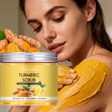 114g Turmeric Lemon Body Scrub, Containing Turmeric Root, Lemon Fruit, And Collagen, Helps Skin Look Radiant, Gently Exfoliates And Smoothens Skin, Daily Body Skin Care - AHA - View 3