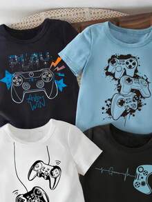 Áo thun ngắn tay cho bé trai in hình tay cầm chơi game. - Nhiều màu - Xem 3