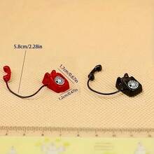 1/2pcs 1:12 Mini Vintage Rotary Phone Model Ornament, Pocket Scene DIY Accessory, Perfect For Dollhouse Decoration, Dollhouse Decor, Home Decor, Desk Decor, Cute Mini, Suitable For Collectors - one-size - View 4