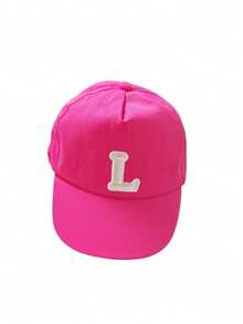 1 chiếc mũ lưỡi trai trẻ em 26 chữ cái, thêu chỉ vàng, kiểu dáng thủ công, mũ snapback cho bé trai và bé gái 1-3 tuổi. - Màu Hồng Tươi - Xem 11