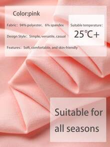 女童可爱印花圆领短袖T恤，休闲T恤，适合外出、聚会和夏季日常穿着 - 粉色 - 查看 7