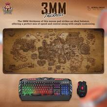 Gielinor Map Mouse Pad – Desk Mat With Fantasy World Map, Gamer Gift, Vintage RPG Decor, OSRS Setup Mat - Rectangle - View 3