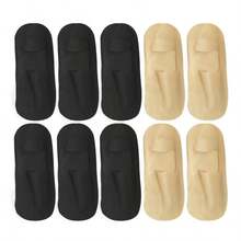 1/5/10双装女士薄款隐形袜，防滑硅胶，无缝网眼透气低帮踝袜，夏季适用 - 彩色 - 查看 9