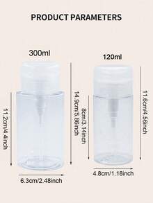 1pc/2pcs 120ml/150ml/200ml/300ml/500ml Refillable Pump Bottle, Makeup Remover Oil, Toner, Lotion Travel Containers. Note: Do Not Fill With Liquids Over 60°C, As It May Cause Deformation And Shrinkage. The Empty Bottles Do Not Contain Any Other Items. - Clear - View 19