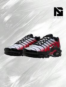 Nike Air Max Plus Pure Platinum University Red Black White– Men's Lifestyle Sneakers – Shoes For Man-Vintage-Spring & Summer-Inspired Running Shoes, Shock-Absorbing Comfort, Gym To Streetwear Casual Wear-Mother's Day Gifts-Father's Day Gift–DM0032 017 - Pure Platinum/University Red/Black/White - 查看 2