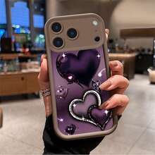Heart-shaped pattern For  Moto E40 32 30 22 13 DGE60 50 PRO G85 84 75 55 54 53 45 35 34   32 30 24 23 22 20 15 14 13 10 FUSION Vivo Y100 78 78M 78T1 77T 36 30 E PR0   LITE 28E 28 27 S 27 18 17 11 Thickened Shockproof, Premium Silicone, Trendy   Creative Soft Shell - Patrón en forma de corazón - Borgoña IJXEEY - Ver 6