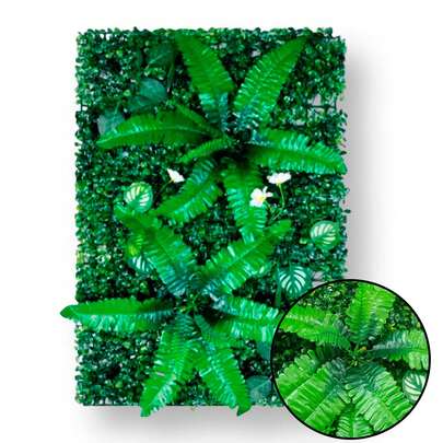 Paneles de Pared | 60 x 40 cm | de Plantas Artificiales Verdes, Paneles de Fondo de Hojas de Plantas Artificiales Para decoración de jardín al Aire Libre, decoración Verde Para el hogar, Rcepciones