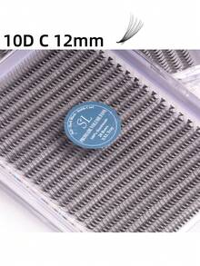 每盒800片，20排，超大容量托盘，蓬松3D/4D/5D/6D/8D/10D/2D俄式浓密预制睫毛簇，超快速嫁接，纤细纤长根部，进口韩国PBT纤维，超黑超柔软，C/D卷度，8-15mm预制睫毛簇，专业级 - C - 查看 36