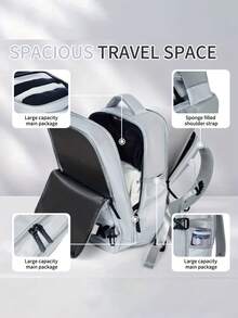 40x20x25厘米航空认证旅行包，轻便背包，大容量多功能旅行背包，适合高中生和大学生返校使用，户外便携行李包 - 彩色 - 查看 3