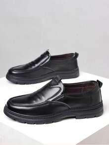 Zapatos formales de vestir para hombres, zapatos de cuero formales de alta calidad para caballero, zapatos de fiesta estilo británico, zapatos de cuero casuales cómodos para Navidad, fiesta de cumpleaños - Negro - Ver 4