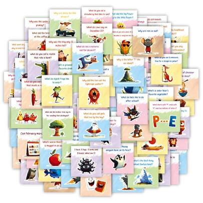 Box Jokes For Kids – 120 Pcs Fun & Inspirational Joke Cards With Motivational Notes, Cute Puns For Boys & Girls, Perfect For Back-To-School Gifts