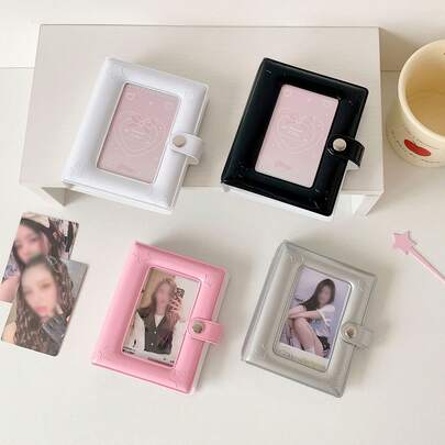 1个小型星形单槽相册，3英寸即时成像相册，偶像照片卡夹