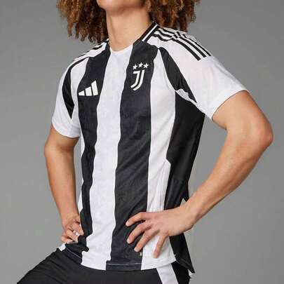 Adidas JUVE H JSY AU Men's Player Version Football Sports Short Sleeve T-Shirt