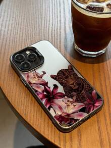 A Gray Bottom Flower Leopard Phone Case Design, High-Quality Light Luxury Wild Sexy Anti Drop Protective Case, Compatible With Iphone 17 Pro Max/17 Pro/16 Pro Max/16 Pro/16/15 Pro Max/15 Pro/15/14 Pro Max/14 Pro/14/13 Pro Max/13 Pro/13/12 Pro Max/12 Pro/12/11, Compatible With Samsung Fashion Full Pack Case - Grey - View 5