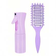 This 2-Piece Curling Iron Set Includes A Multi-Functional Styling Comb, Spray Bottle, And Hairbrush. It's A Professional Curling Styling Set Suitable For Women's Home And Salon Use, And Makes A Perfect Valentine's Day Gift. - màu đen - Xem 5