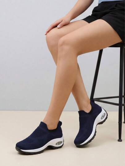 Women's Pink Cushioned Shock-Absorbing Casual Sneakers, Suitable For Running, Leisure, Dancing, Nursing, Rocker Shoes, Platform Shoes, Chunky Sneakers