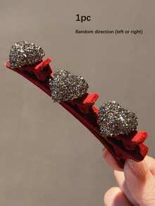 3件套/2件/1件 时尚轻奢水钻侧夹，多层镂空纹理公主头鸭嘴发夹，适用于盘发 - 彩色 - 查看 13