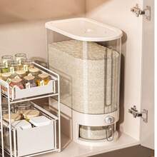 5/10KG Rice Dispenser Container Cereal Dispenser Box Dry Food Grain Storage Home,Press-Type Rice Bucket, Household Insect-Proof And Moisture-Proof Sealed Grain Storage Container - Transparent - View 7