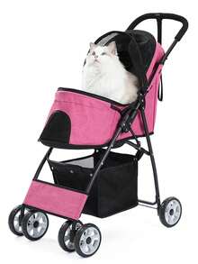 PAWZ Road PET CARRIER Dog Stroller Dog Buggy Sturdy Stroller For Dogs And Cats Outdoor Buggy, For Puppies And Cats - 粉色 - 查看 1