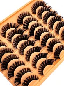 14 Pairs Russian Volume Fluffy False Eyelashes, DD Curl Classic Cat Eye Mink Lashes, Criss-Cross Lashes, Soft Natural Lash Extension Makeup, Lengthening And Enlarging Eyes, Creating Dramatic Thick Effect Suitable For Parties And Celebrations - russian strip lashes - View 7