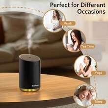 Difusor portátil de aromaterapia de 320 ml difusor recargable de aceite esencial con luz LED humidificador de niebla fría con 2 modos de niebla apagado automático uso inalámbrico para el-0002 - Negro688 - Ver 5