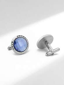 4 Pairs Of Rhinestone Clear And Bright Zinc Alloy Cufflinks, High-End Men's Shirts And Suits For All Seasons, Presented In A Premium Gift Box. - Multicolor - View 8