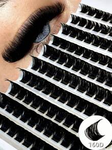 120pcs Fluffy Lash Clusters, 160D Curl, 10-18mm, Suitable For Beginners, Create Voluminous Curled Captivating Lashes - Black - View 7