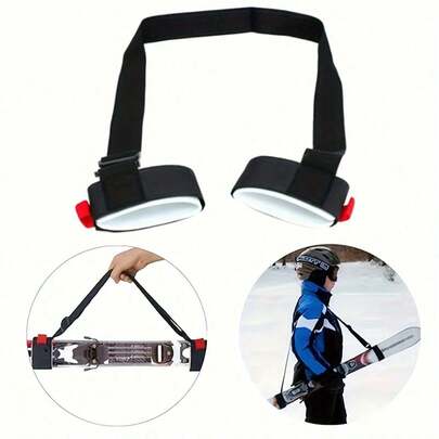 Adjustable Ski Strap, Portable Lightweight Comfortable Skiing Travel Outdoor Accessory (Hook And Loop Attachment Direction Random)