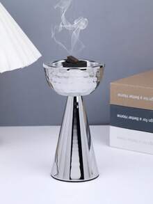 Hammered Tall Pedestal Metal Incense Burner, Modern Light Luxury Style Bakhoor Burner, Can Be Used As Aroma Diffuser, Ideal For Home Decor, Room Decoration, Parties & Holidays, Living Room Centerpiece, Office, Yoga Space, Best Gift - Multicolor - View 14