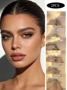 2pcs Hanbelle Genuine Double Eyelid Tape Glue, Super Sticky Waterproof Rose Gold Base Olive Shape Mixed Crescent Moon - White - View 1