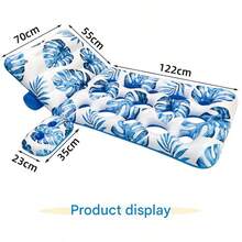 1pc Adult Inflatable Pool Float - Floating Pool Lounge Chair With Adjustable Backrest And Cup Holder, Water Floating Device, Lake Leisure Sunbathing Float, Beach Party Toy - Blue-1Pc - View 2