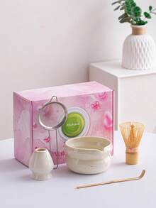 Japanese Matcha Tea Set, Includes Matcha Bowl With Spout, Bamboo Whisk, Spoon, Sifter And Stand. Lead-Free Material, Dishwasher . Ideal For Matcha Lovers, Christmas, Valentine's Day, Thanksgiving Gifts - Multicolor - View 11