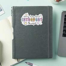 1张内向者专属贴纸，内向者忙碌笔记本电脑贴纸，可爱彩虹乙烯基材质，内向者礼物，防水易撕水瓶贴纸，耐用柔软女孩保温杯贴纸，流行内向者笔记本乙烯基贴纸，送给安静女孩的完美礼物，可爱花朵爱心水瓶贴纸 - S1856 - 查看 4