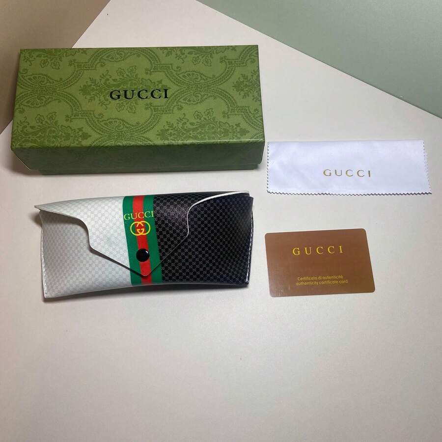 Gucci Retro Dual-Tone GG Pattern Fashionable Eyeglass Case, Women's Essential Travel Accessory - Multicolor - View 1