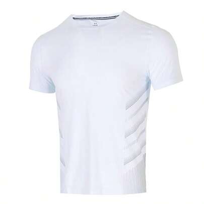 Under Armour 男士 UA LAUNCH ELITE 印花短袖T恤，柔软舒适，休闲百搭，适合户外、通勤、日常穿着，货号：1376518-103