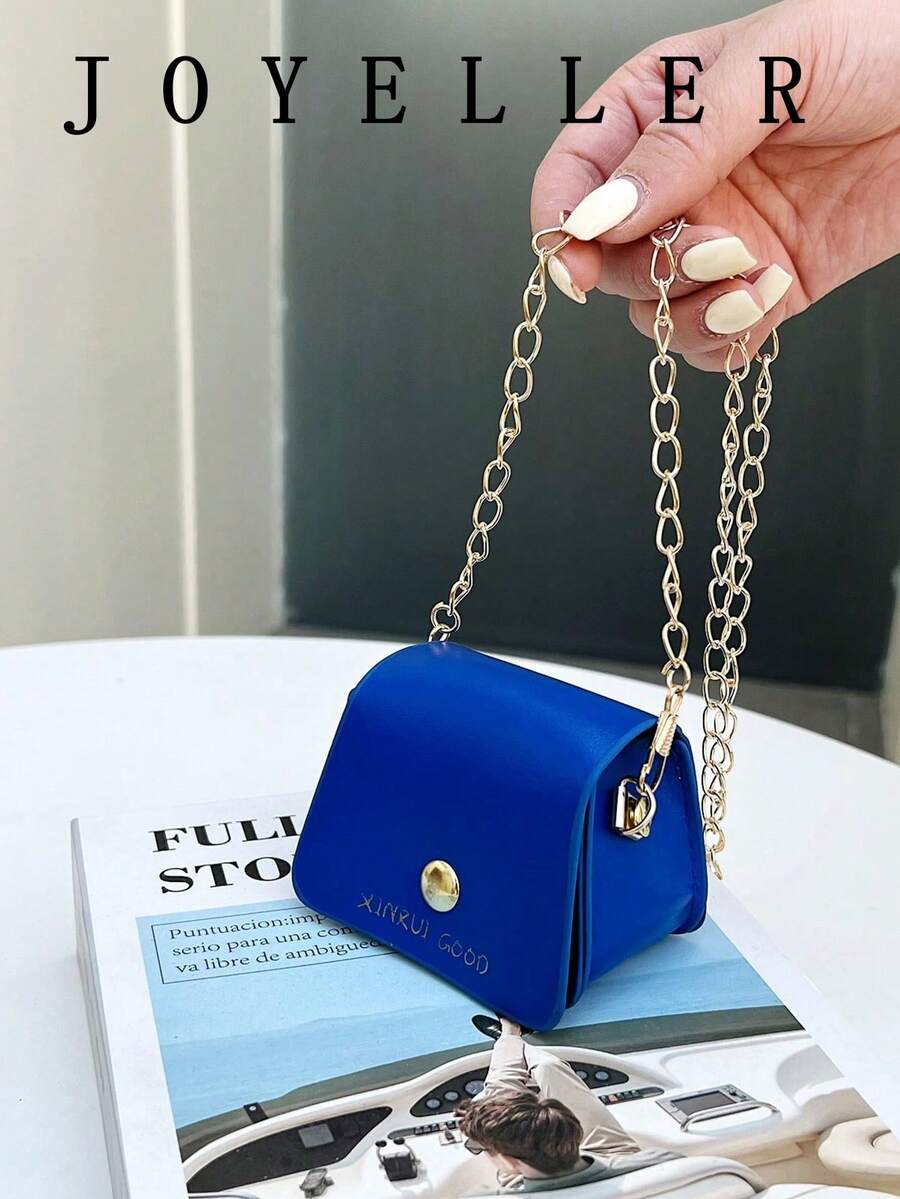 Mini Crocodile Embossed Handbag, Solid Color Chain Shoulder Bag
