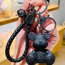 Cute 1pc Bear Design Keychain With Braided Rope For Gifts, Wallets, School Bags, Backpacks, And Satchels Car Accessories Bag Charm Goth Y2k - A - Xem 2
