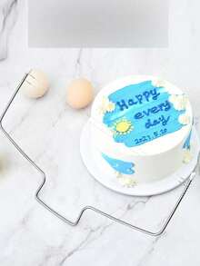 1pc Cake Slicer, Cake Layer Separator, Bread Cutter, Baking Tool, Back To School Cake And Bread, Layer Divider, Stainless Steel Cutter, Cutting Wire, Baking Tool, Cake Slicer - Multicolor - View 4