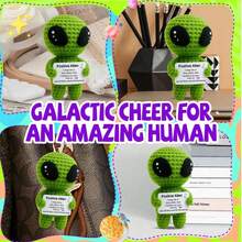 1-4pcs Handmade Crochet Desktop Decor Figurines, Funny Sci-Fi Dolls, Cartoon Animals & Plants, Great Birthday Gift For Best Friends, Sisters, Moms, Grandmas, Coworkers, Family, Positive Emotion Support, Christmas, Thanksgiving, Room Decor, Plush Toys, Small Gifts - Multicolor - View 5