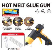 LYUWO Electric Tool, Mini Hot Melt Glue Gun, Equipped With 10 Glue Sticks, USB Interface Hot Melt Glue Gun. Suitable For Handicrafts, School DIY Art, And Home Maintenance. Large Battery Capacity, Ten Second Heating, Lightweight , 25 Year New Model. - Orange - View 8
