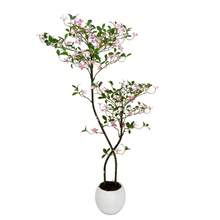 Künstlicher Jasminbaum (120/150/180 cm) im weißen Topf, naturgetreuer Baum mit natürlich wirkenden Blüten für die Inneneinrichtung, ideal für Wohnzimmer, Büro und Schlafzimmer. - Grün 5 Fuß - Übersicht 1