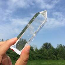 1pc Crystal Clear White Crystal Point, Polished Stone, Fragrance-Free Solid Home Decor Stone, Suitable For Valentine's Day/Anniversary - White - View 10