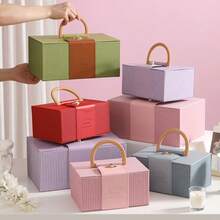 1 Peça Caixa de Presente de Luxo Elegante e Leve, Presente de Casamento Romântico, Caixa de Armazenamento de Cosméticos, Caixa de Papel Artesanal, Sacola de Presente Retangular, Sacola para Buquê e Flores Frescas, Caixa para Arranjo de Flores, Sacola de Presente de Flores Frescas para Segurar, Adequada para Floristas, Casamentos, Dia das Mães, Presentes Comemorativos e Outras Ocasiões. - Multicolorido - Visão 2