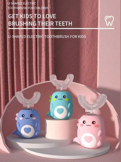 U-Shaped Electric Toothbrush For Kids, 360° No Dead Angle, Soft Silicone Material, 60s Quick Brushing, Fashionable Appearance, Multiple Cleaning Modes, Long Battery Life For Travel, IPX7 Waterproof For Full Body Wash, Quiet Design, Caring For Sensitive Teeth