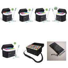 Chen Rui 168/120/100/80/60 Colores Rotuladores de Arte de Doble Punta, Adecuados para Pinceles y Rotuladores de Punta Biselada, para Pintura, Colorear, Bocetos, Diarios, Toma de Notas, Planificadores, Suministros de Arte, Rotulador Blanco, Regalo para Estudiantes Vuelta al Cole, Rotuladores de Arte Fluorescentes - E-blanco - Ver 11