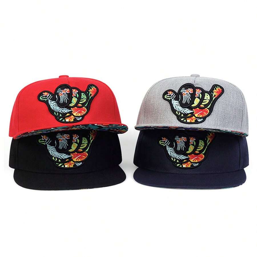 1 szt. czapka typu snapback FAEEDOM, haft na brodzie, modna czapka hip-hopowa w stylu streetwear, swobodna czapka z siateczki na wiosnę i jesień, podróże i plażę - Wielokolorowe - Zobacz 1